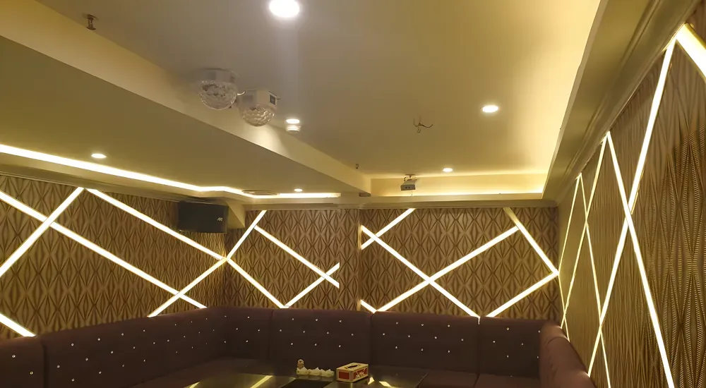 금속 패턴 벽면의 KTV 방