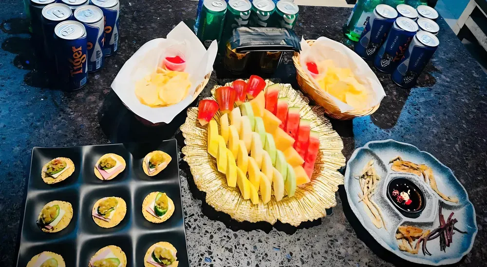 과일과 안주 세팅